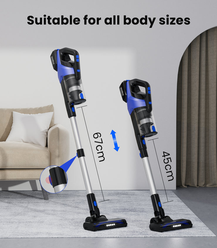 Cordless Vacuum Cleaner, Powerful Suction 400W 33KPA, Detachable Battery Design 45 Minutes Long Runtime 6-in-1 Stick Vacuum Cleaner Perfect For Hardwood Floors Pet Hair P8
